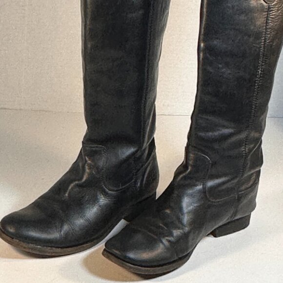Frye Black Leather Boots Women's size 7.5 - Picture 6 of 16